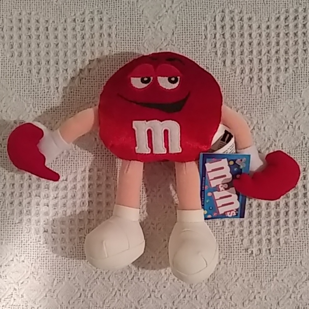 M&M's Red Broken Heart Stuffed Beanie #0110